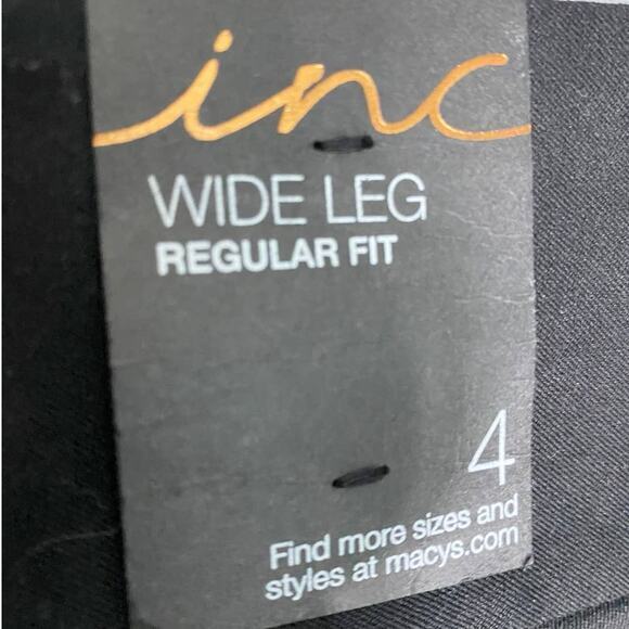 INC Wide Leg Regular Fit Solid Black Trousers‎ SZ 4X33" NWT - Picture 4 of 9